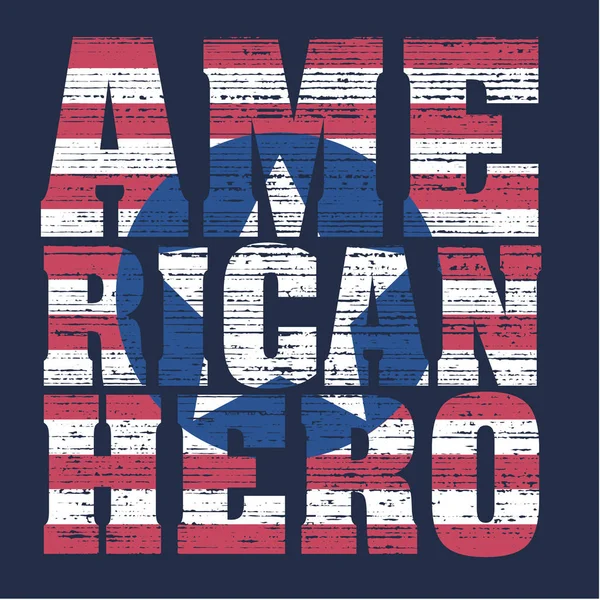 Tipografía Bandera Americana Gráfico Camiseta — Vector de stock