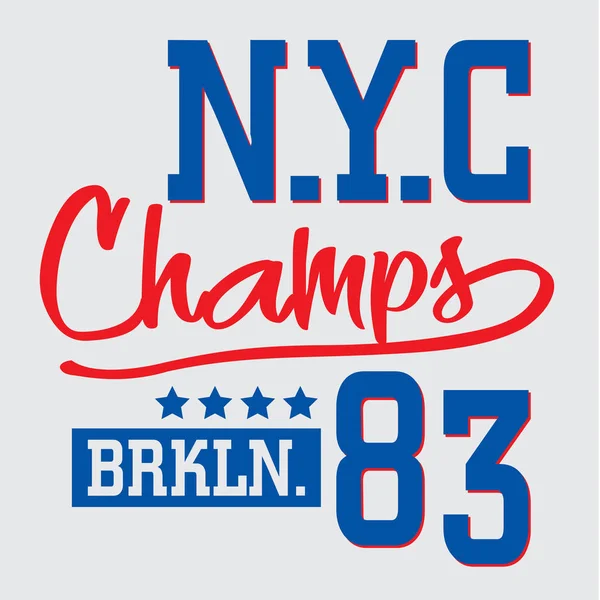 Atletisk sport New York typografi — Stock vektor