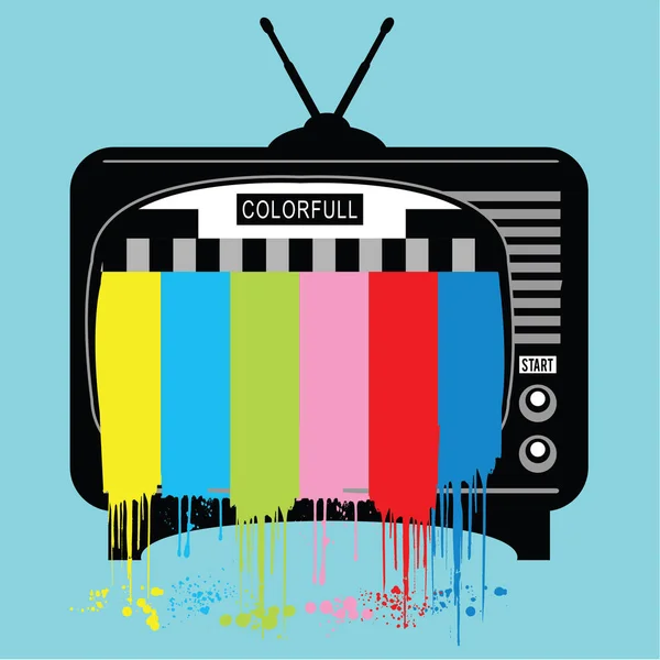 Illustration couleur de télévision — Image vectorielle