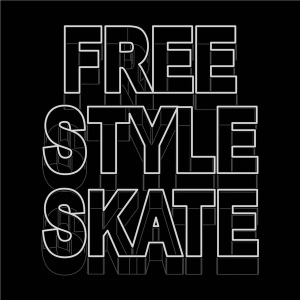 Tipografía de estilo libre de patines — Vector de stock