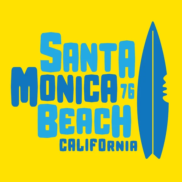 California Surf Typografii Shirt Grafiki — Wektor stockowy