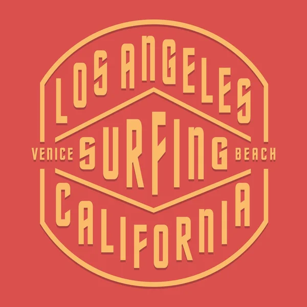 カリフォルニア ビンテージ サーフ タイポグラフィ グラフィック シャツ — ストックベクタ