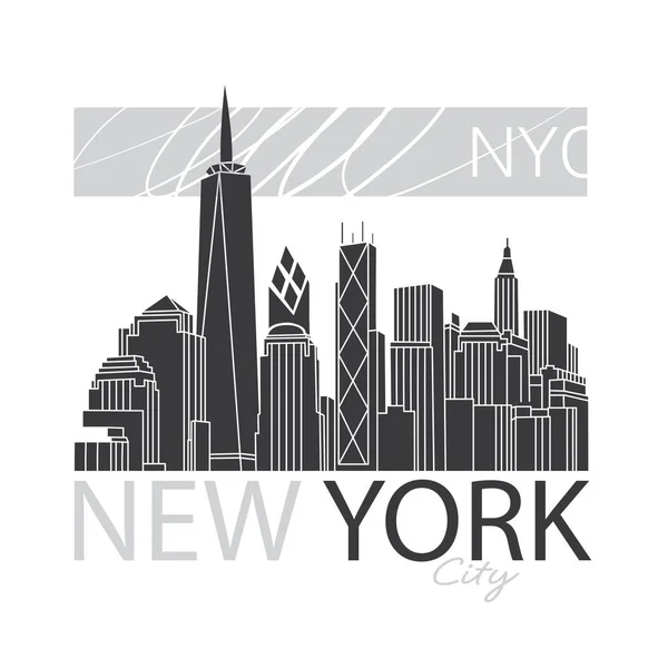 Illustratie Van New York City Typografie Shirt Afbeelding — Stockvector