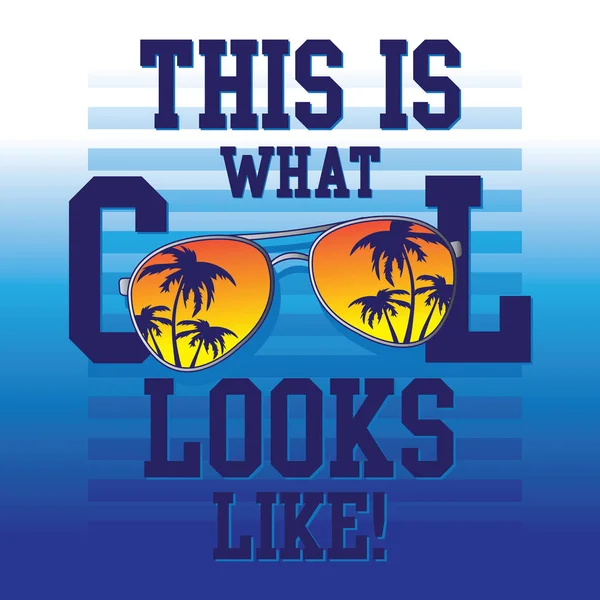 Cool óculos tropicais tipografia — Vetor de Stock