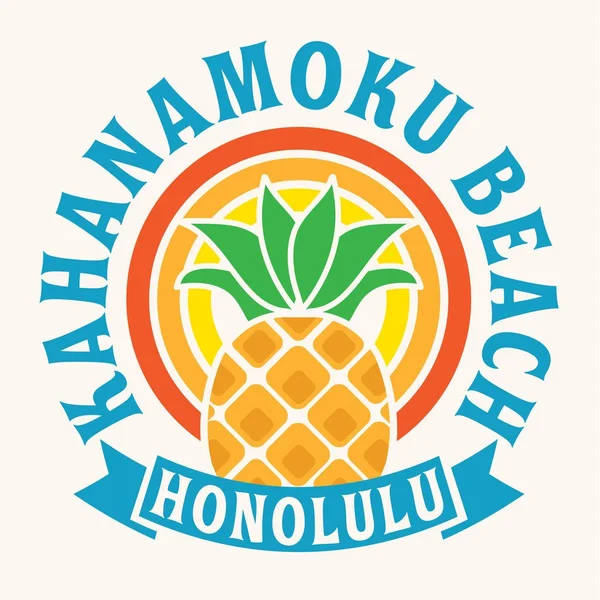 Typographie plage de Honolulu — Image vectorielle