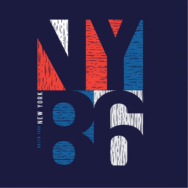 New York Sport Typografie Shirt Afbeelding — Stockvector
