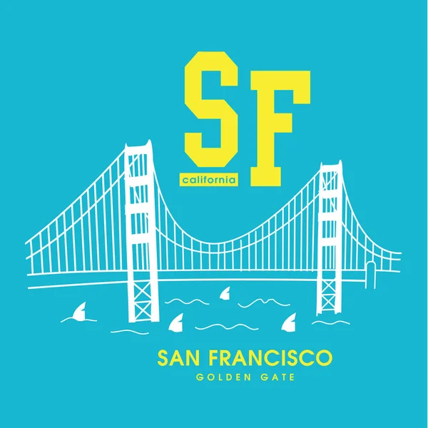 San Francisco Golden Gate ilustración — Vector de stock