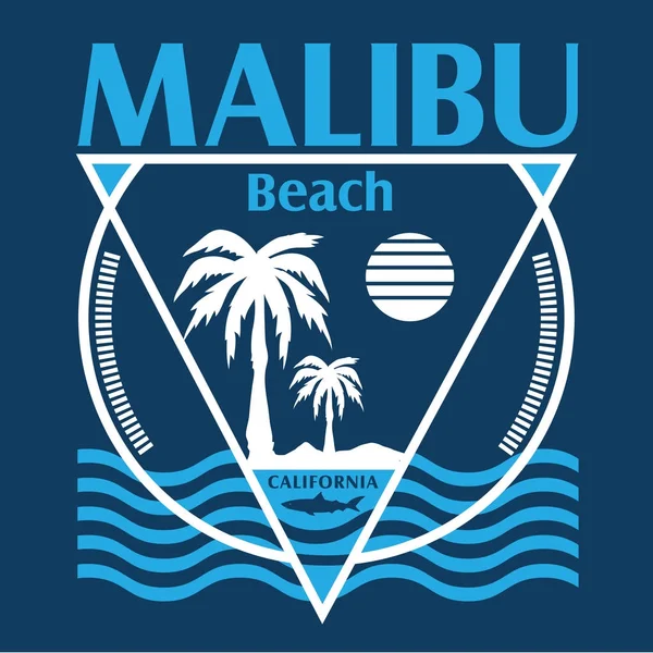 Malibu beach typography — Stock Vector