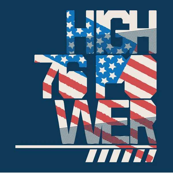 Amérique drapeau musique typographie — Image vectorielle