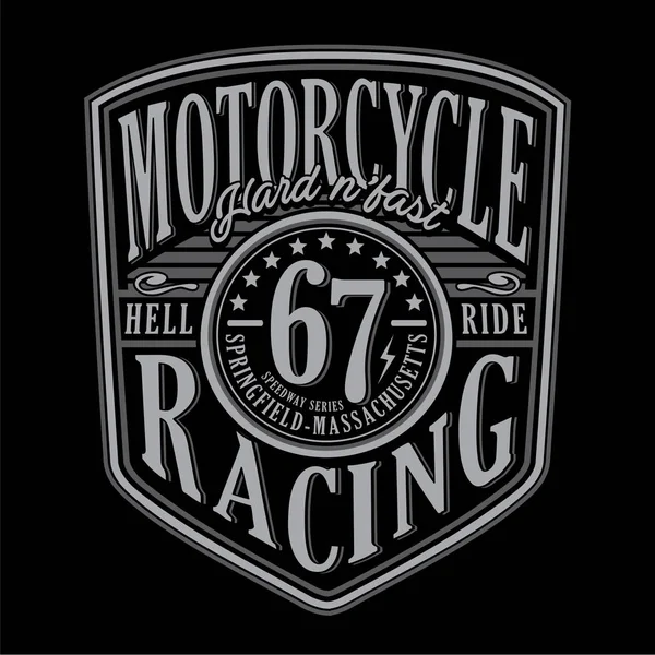 Motorradrennsport Typografie Shirt Grafik — Stockvektor