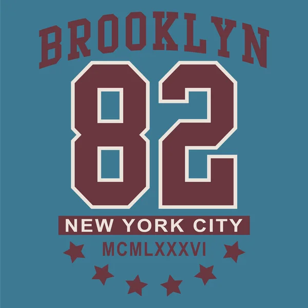 College Sport Nyc Typographie Shirt Graphique — Image vectorielle