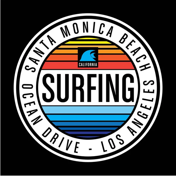 Surfing California typography — Stock Vector