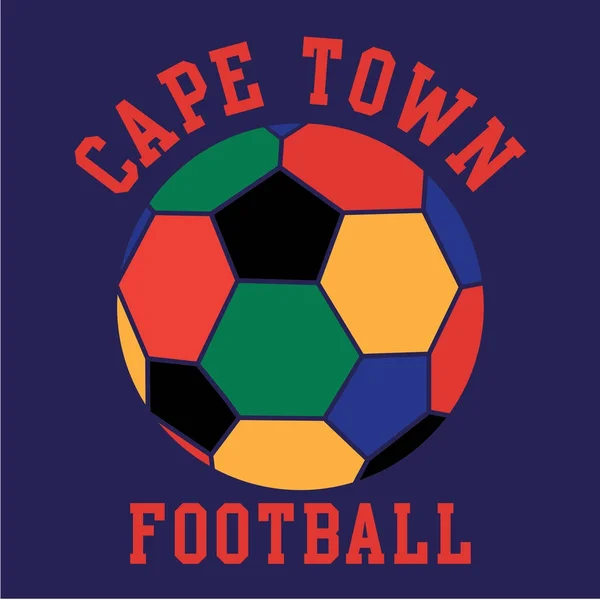 Fútbol deporte Ciudad del Cabo tipografía — Vector de stock