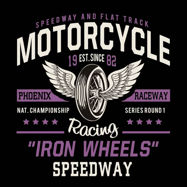 Motocykl wyścigowy Typografia — Wektor stockowy