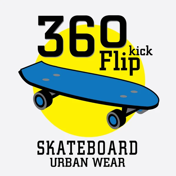 Sportowe Skate Pokład Typografii Shirt Grafiki — Wektor stockowy
