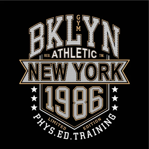 Atletik spor Brooklyn tipografi, t-shirt grafiği