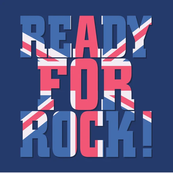 Ροκ μουσική βρετανική σημαία τυπογραφία — Διανυσματικό Αρχείο