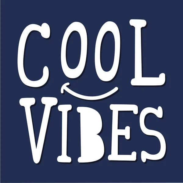 Cool Vibes Typografie Tee Shirt Afbeelding — Stockvector