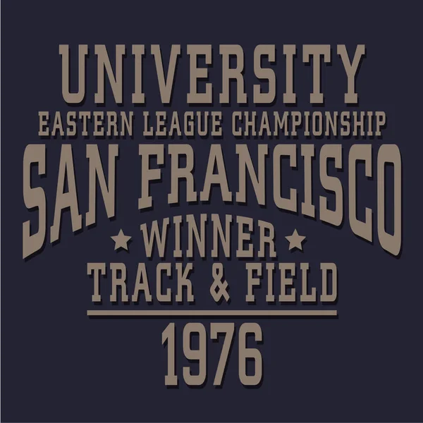 Atlétikai sport San Francisco tipográfia — Stock Vector