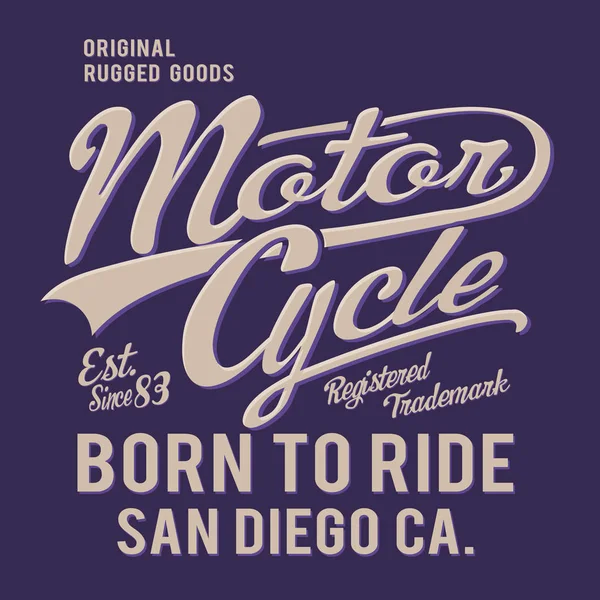 Motorrad Vintage Typografie Shirt Grafik — Stockvektor