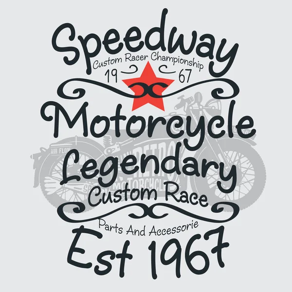 Speedway, gráfico de motocicletas . — Vector de stock