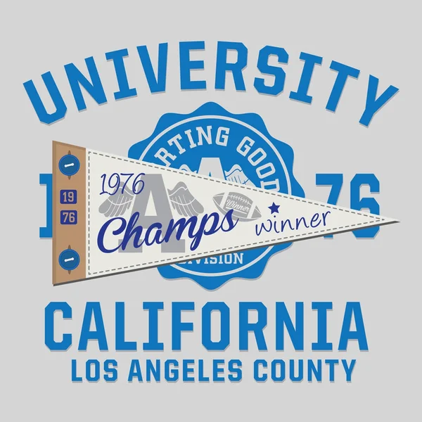 Universidad Tipografía California Gráfico Camiseta — Archivo Imágenes Vectoriales