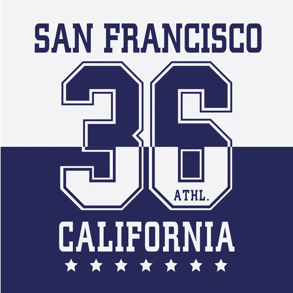 Atletisk sport California typografi — Stock vektor