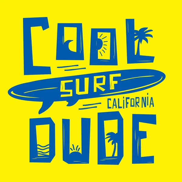 Surf sport tipografía tipo cool — Vector de stock