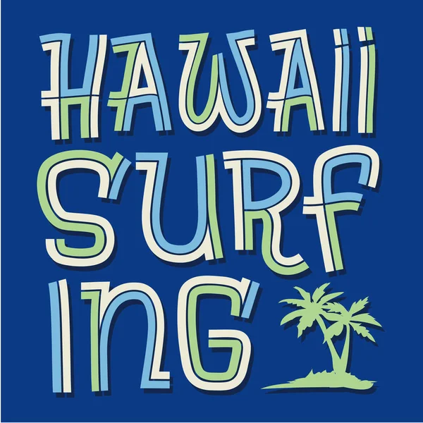 Typographie Surf Hawaï — Image vectorielle