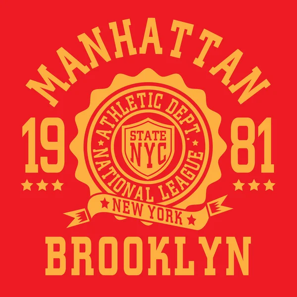 Sport athlétique New York typographie — Image vectorielle