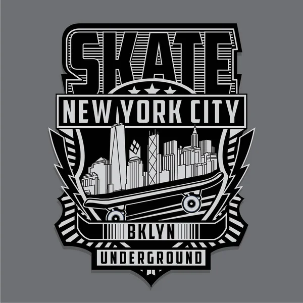 Tipografía Deportiva Skate Board Gráfico Camiseta — Vector de stock