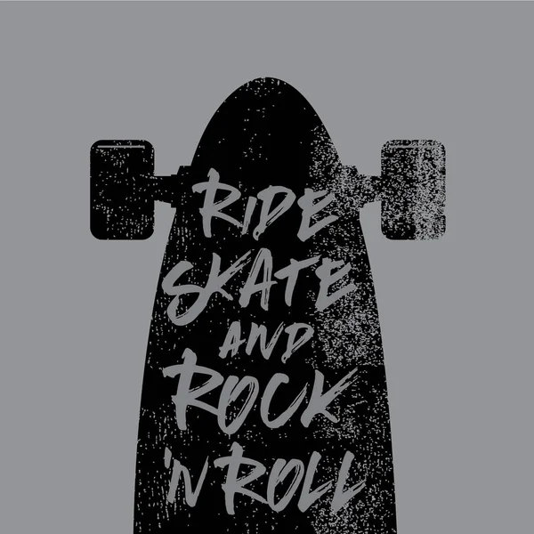 Tipografía Música Skate Board Gráfico Camiseta — Vector de stock