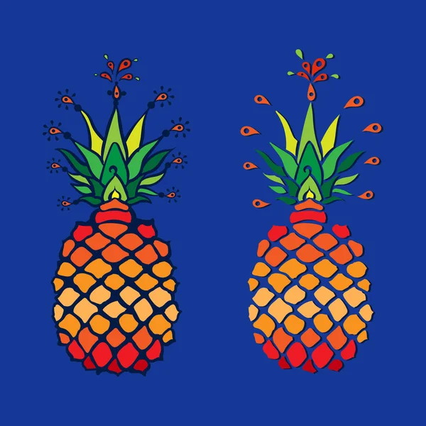 Ananas Meyve Tipografi Shirt Grafiği — Stok Vektör