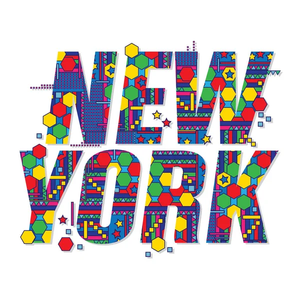 New York kleur typografie — Stockvector