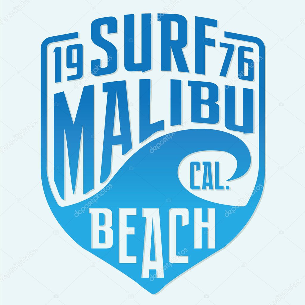 Malibu surf typography