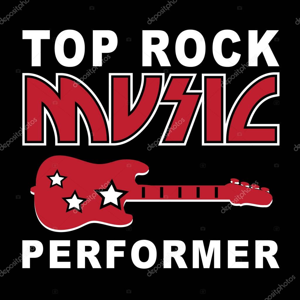 Rock Music typography, t-shirt graphic