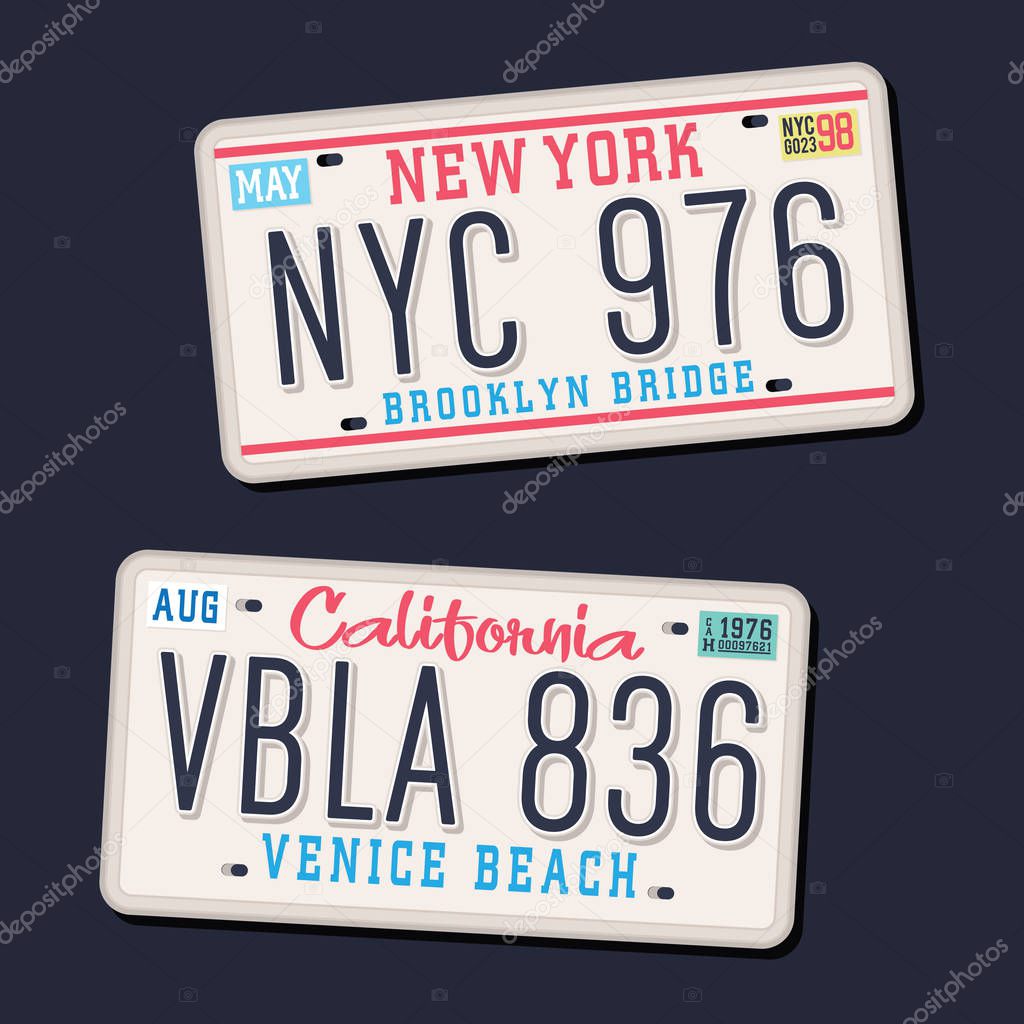 License plates typography