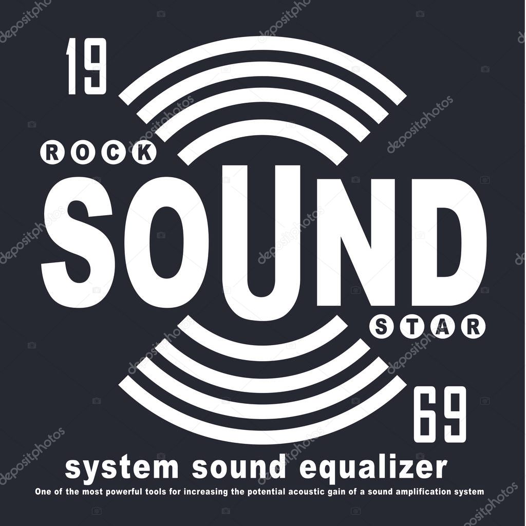 Music sound typography, t-shirt graphic