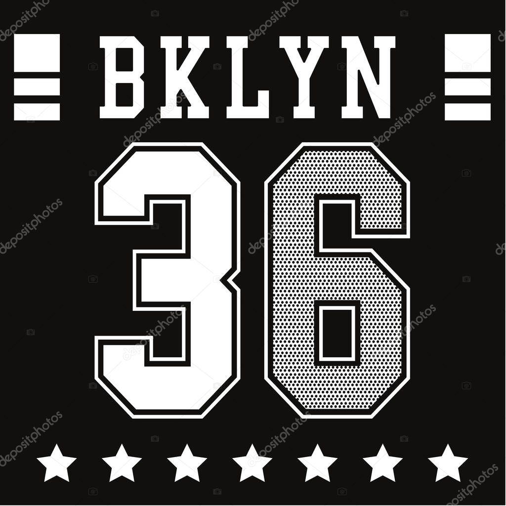 College sport Brooklyn typography