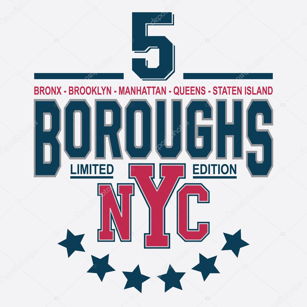 Sport New York City typography, t-shirt graphic