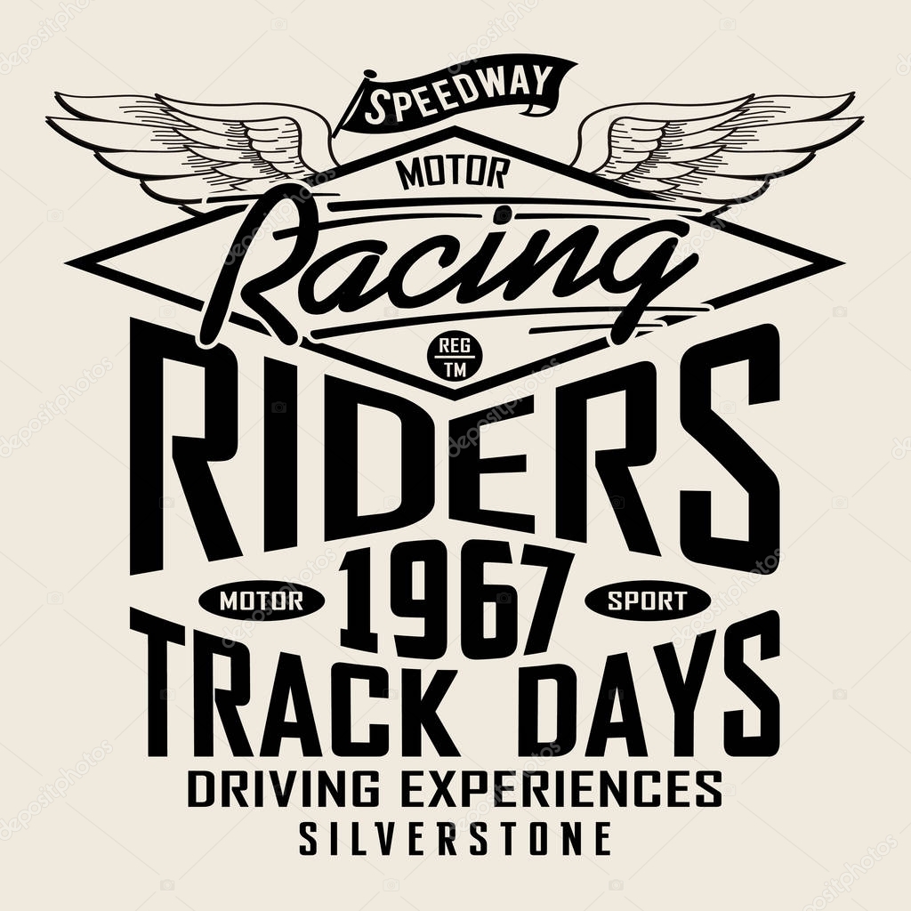 Racing Silverstone typography t-shirt graphic