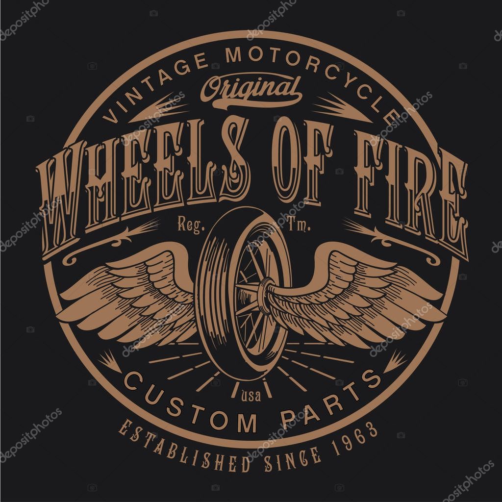 Motorcycle typography, t-shirt graphic