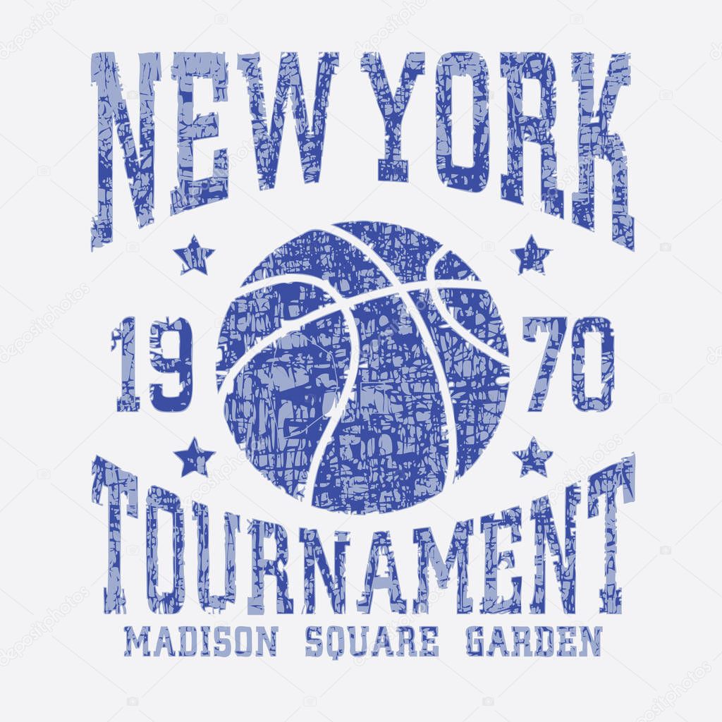 Basketball sport new york typography