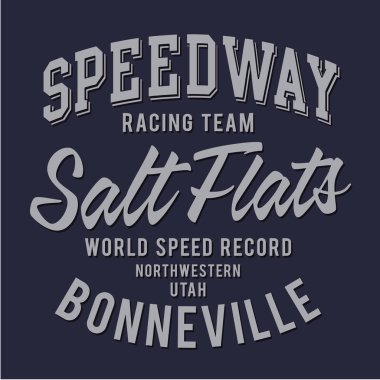 Yarış hız yolu tipografi, t-shirt grafiği