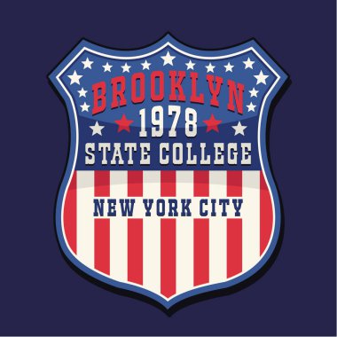 Amerika bayrak nakış spor tipografi 