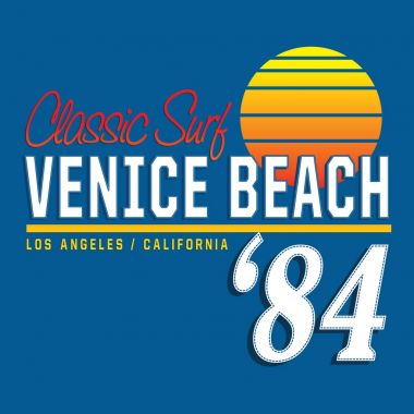 Venice beach tipografi, t-shirt grafiği