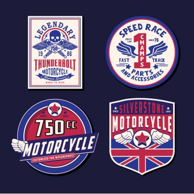 Motosiklet amblemi ayarlar tipografi, Etiketler, tee gömlek grafiği