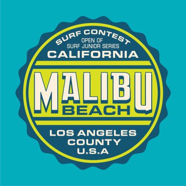 Malibu sörf tipografi