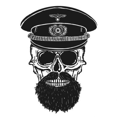 Kafatası hipster illüstrasyon, tipografi, t-shirt grafiği