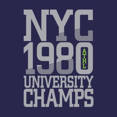 Atletik spor New York tipografi